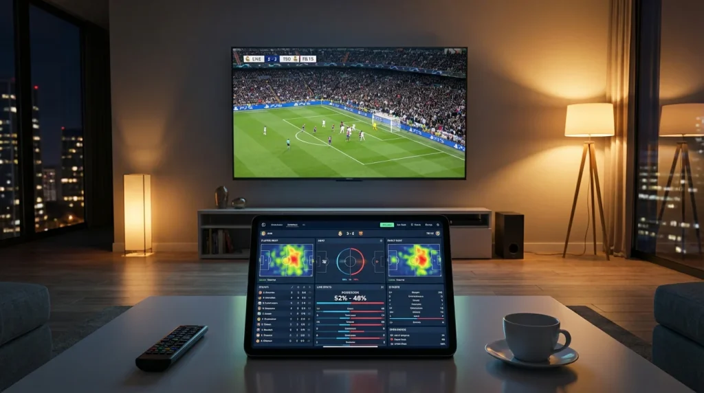 Futbola spēle tiešraidē ar mainīgiem koeficientiem uz ekrāna